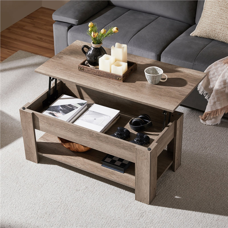 Table basse Ajeem, Gris, H 15,7 po x L 38,6 po x l 19,7 po