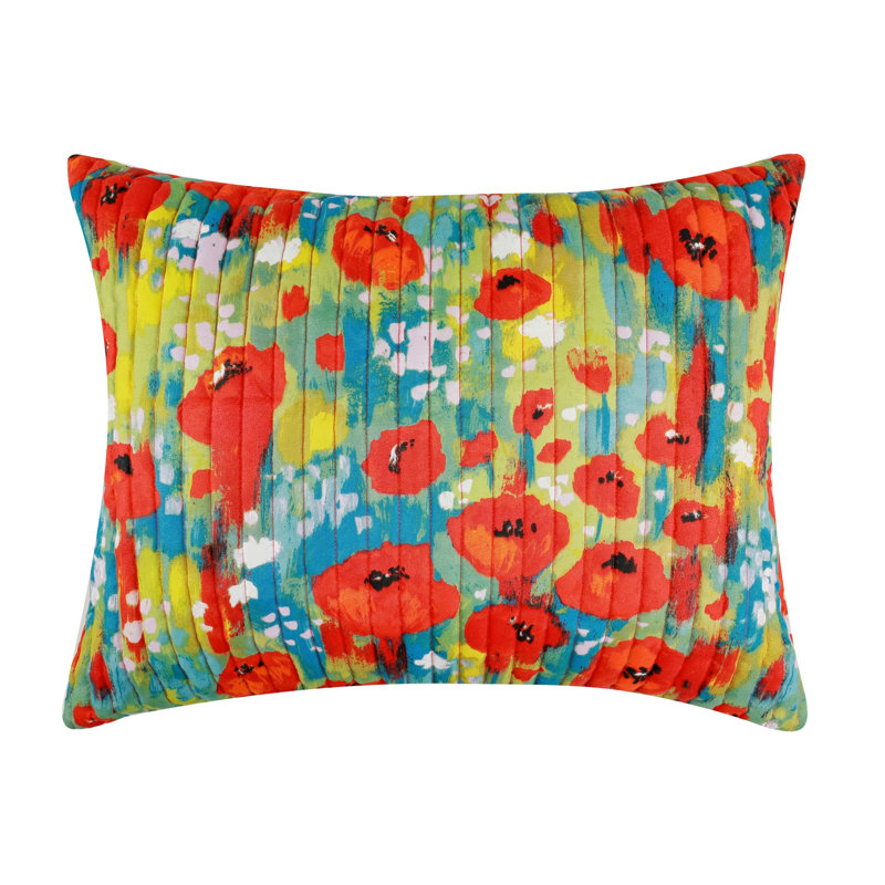 Greenland Home Fasions Poppies Red Standard Sham, 20x26, Standard