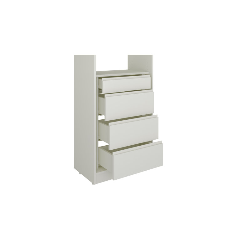 Module For Closet System With Drawer And Shelf Set – 84"24"16" - White, White