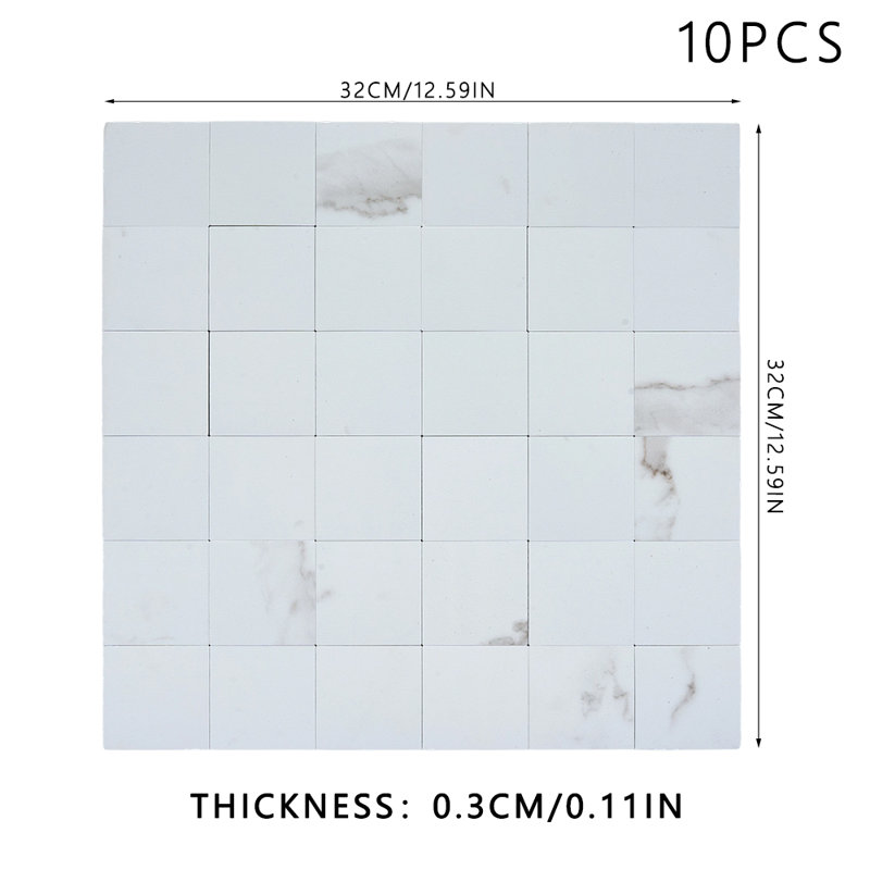 10Pcs Self-Adhesive Marble Wall Tile Stickers