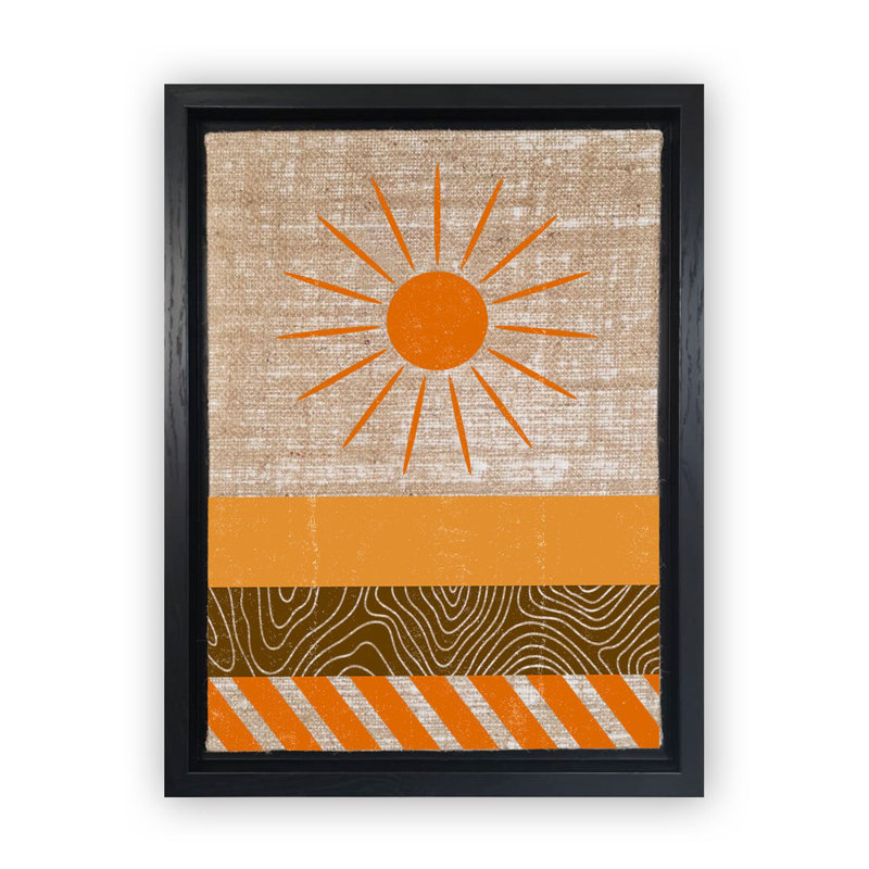 Peinture décorative sur toile, H 26 po x l 18,1 po, Orange, Noir