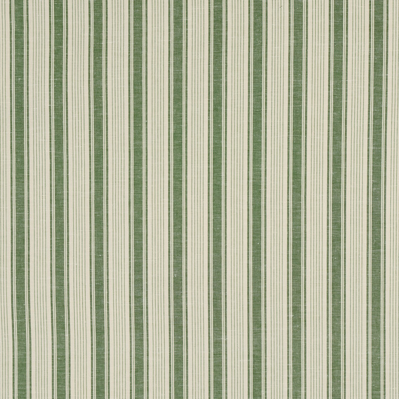 Tissu rayé Schumacher x Mark D. Sikes Ojai, Vert feuille