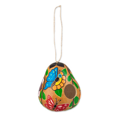 Red Barrel Studio Handmade Flight Of The Butterfly Dried Gourd Birdhouse