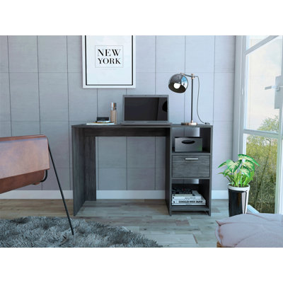 Writing Computer Desk, One Drawer, Two Shelves