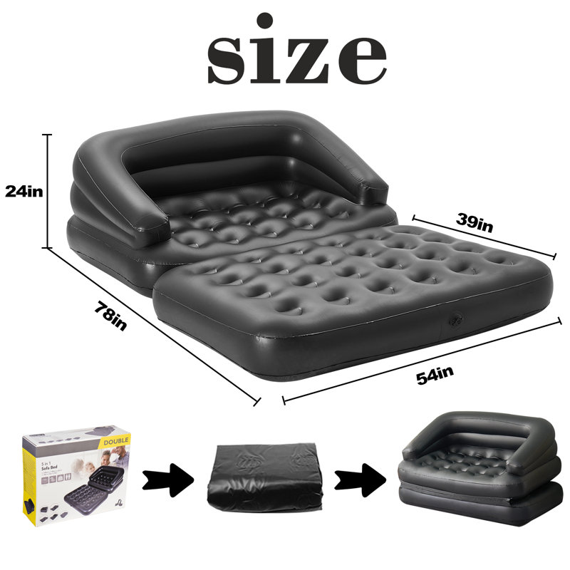 Canapé-lit double à matelas gonflable