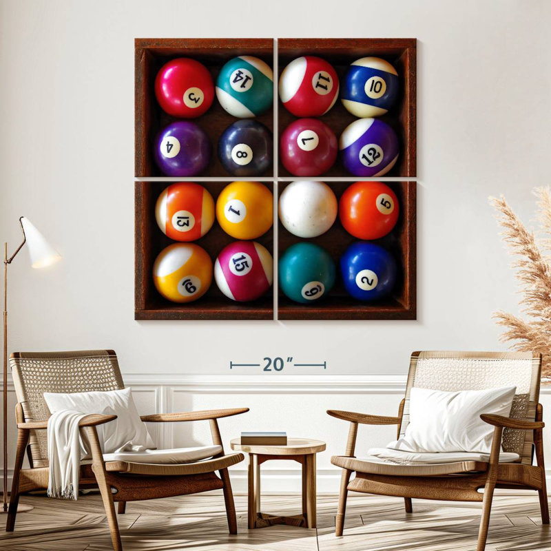 Ensemble de boules de billard Senne, H 57 po x l 57 po