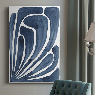 Blue Stylized Leaf II " Blue Stylized Leaf II " Painting Print