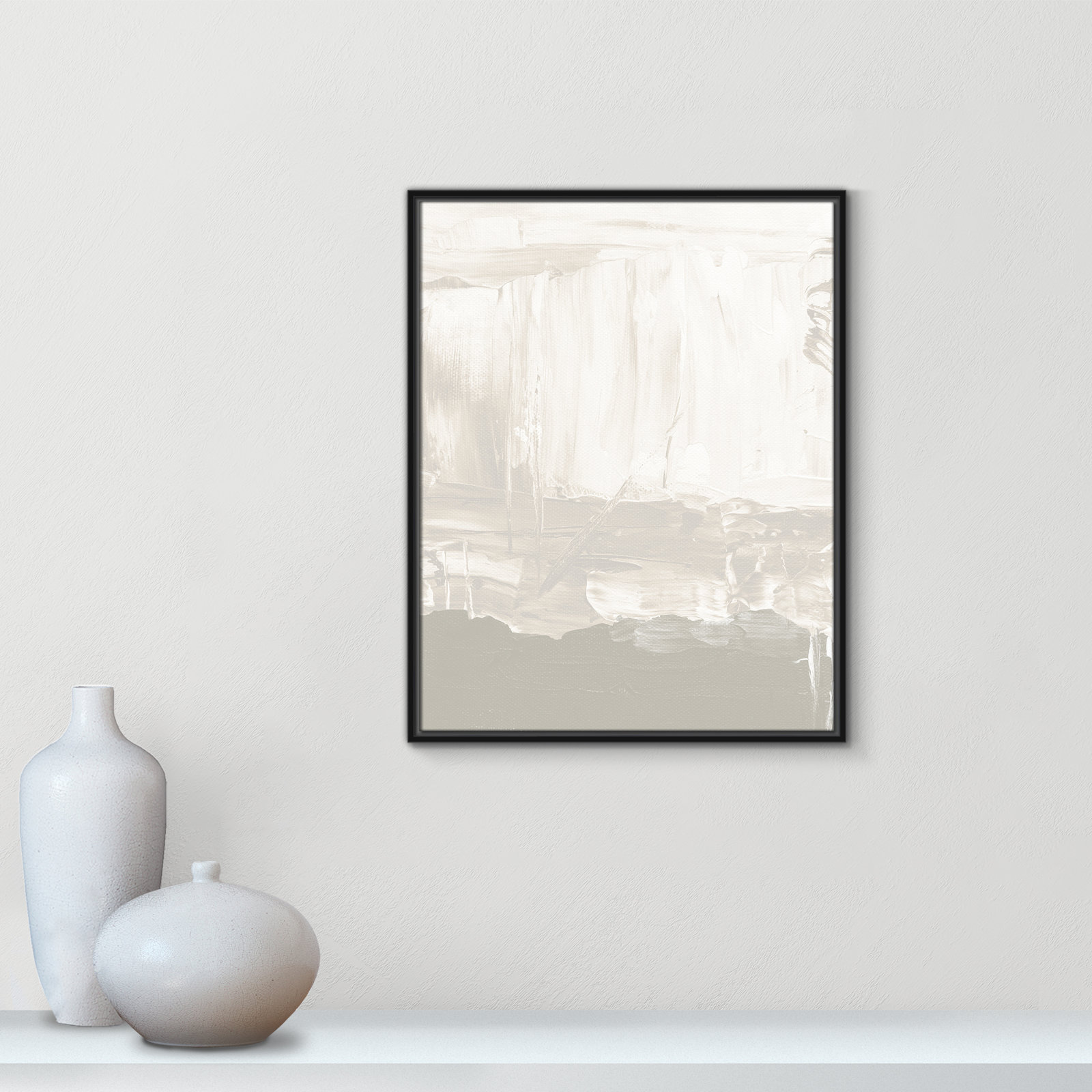 Albie "Taupe Abstract" Print, Black, 29.5" H x 23.5" W