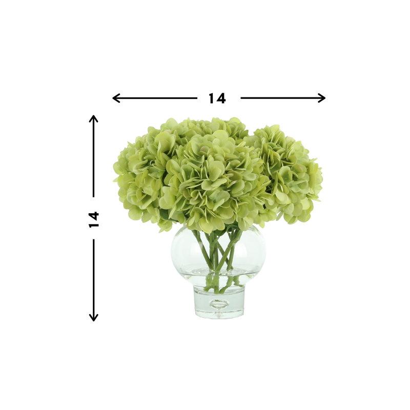 Hydrangea Arrangement in Vase, Green