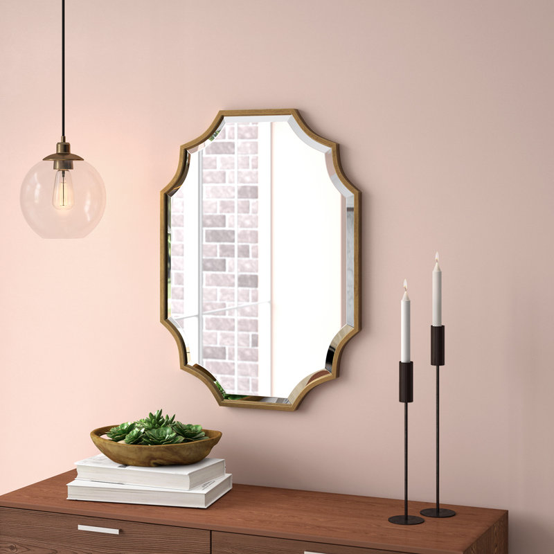 Galina Metal Flat Mirror, Gold