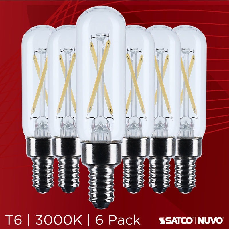 2.8 Watt T6 LED Candelabra Base Clear 3000K CCT 120 Volt, 3000 Kelvins