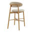 Tabouret de bar Agawam rembourré avec tissu de couleur avoine et structure en bois massif - Lot de 1-1331282729