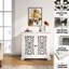 Buffet antique avec sculpture - pour la salle à manger, armoire blanche et fabrication en bois massif