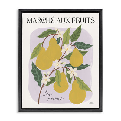 Marche Aux Pears Framed Floater Canvas Wall Art by Wild Apple Portfolio