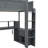 Wood Twin Gaming Loft Bed With Desk, Storage, Led Lights, Charging - Dark Gray Multiple Led, Plug