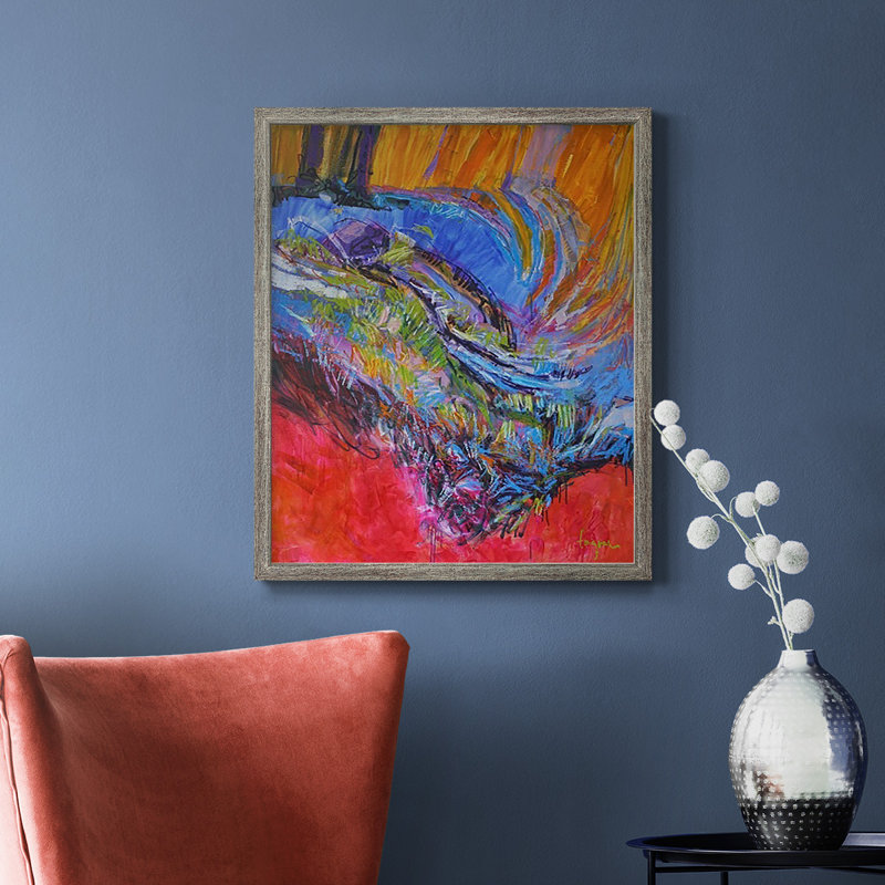 Toile encadrée de qualité supérieure Vibrant Flow II - prête à être accrochée, H 24 po x l 20 po, Argent patiné