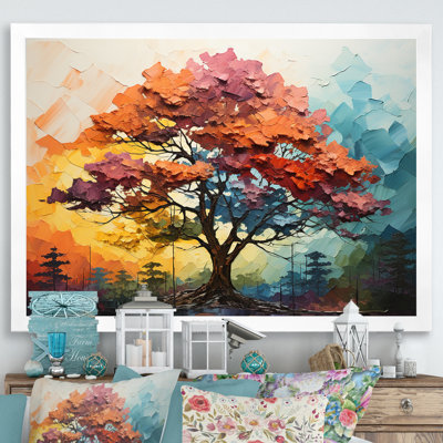 Reproduction multicolore de séquoia fauve sur toile
