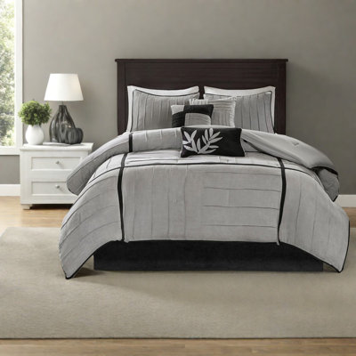 Ensembles de literie en faux suède doux, confort gris moderne et complet pour la maison