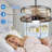23" Outdoor Ceiling Fan with Dimmable LED Light and Remote Plug-in Water-Proof Fan for Patio 