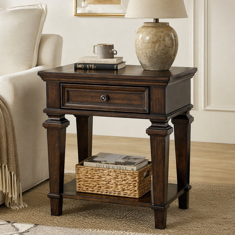 Table de bout avec tiroir de rangement Traditional Design