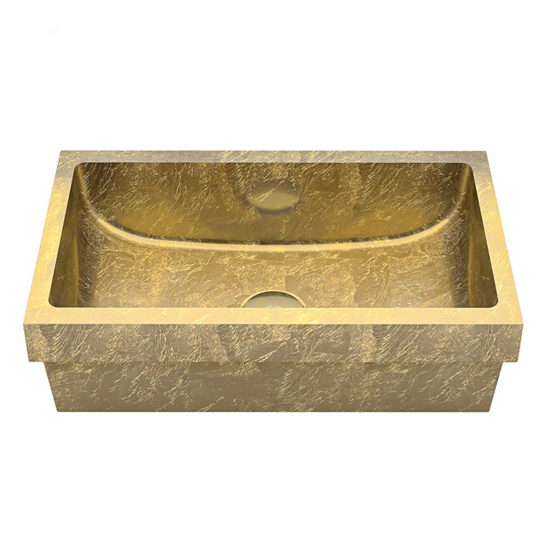 Vetro Freddo 17.4'' L Bathroom Sink, Gold Leaf