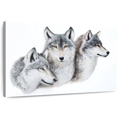 Snowy Wolf Family