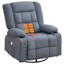 Fauteuil inclinable de 34,6 po x 37,8 po x 40,5 po avec rangement intégré, commande à distance pour le salon, conception réglable