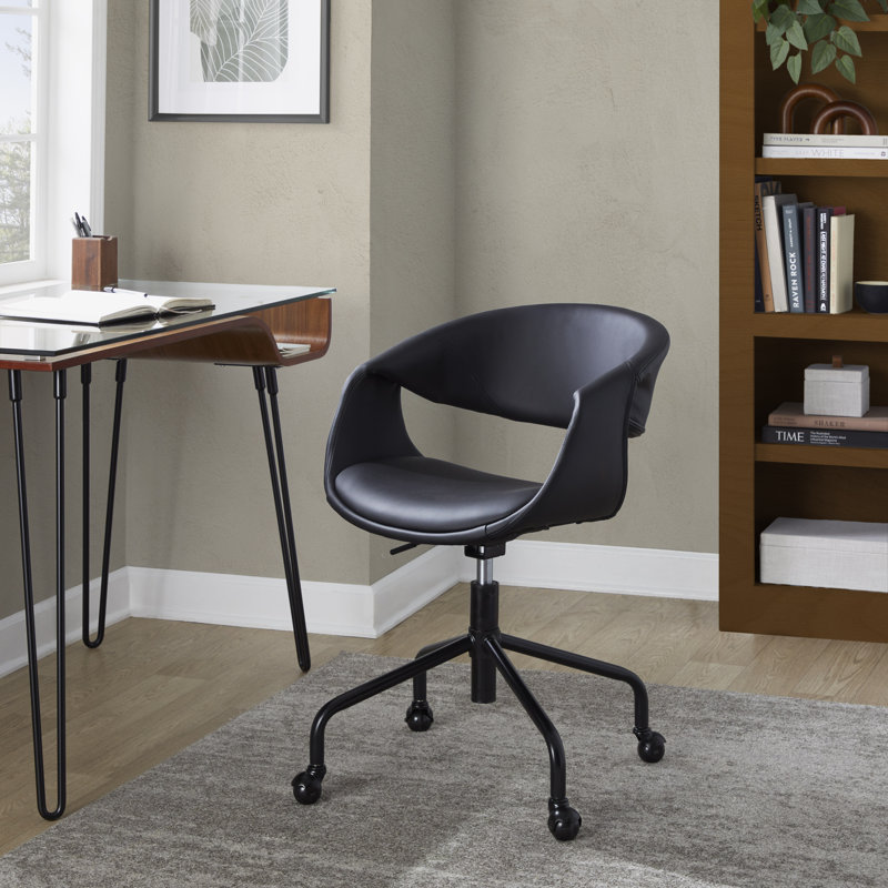 Arshad Upholstered 4-Star Task Chair, Black, Black