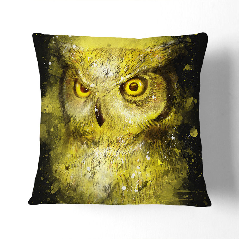 Sketch of an Owl Cushion with Filling, 55cm H x 55cm W x 20cm D