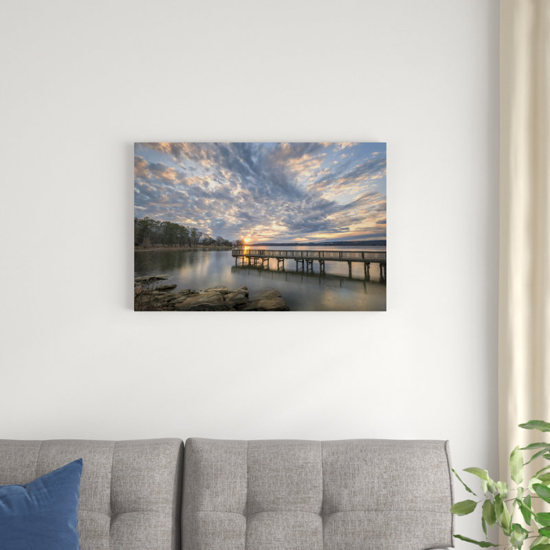 Sunset Blues, H 20 po x l 30 po x P 1,25 po, Oui, Noyer avec cadre simple