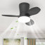 65cm 3-Blade Dimmable LED Ceiling Fan with Light Kit and Remote Control-1110093958-1110094073