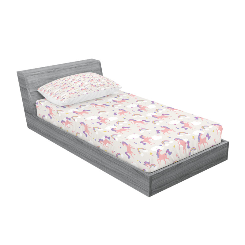 Multicolore drap-housse et coussin décoratif Ambesonne Rainbow, Ensemble de draps pour lit simple + 3 pièces supp