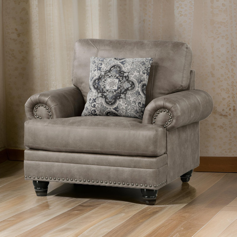 Fauteuil Ferland, Microfibre taupe brune