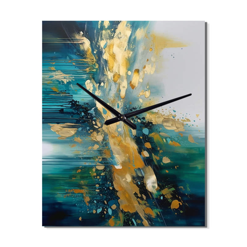 Explosion Triangles IV - Horloge murale moderne géométrique, H 32 po x l 24 po x P 1 po
