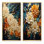 Tourbillon botanique orange sarcelle II - ensemble d'art mural abstrait de 2 art mural moderne pour la décoration intérieure-1784408710-1784408709