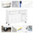 Home Office Cabinet - White Printer Stand With Caster Wheels, 2 Locking Breaks, Drawer, And Storage For Pens Notebooks Wheels Featuring 3 Shelves Magazines
