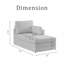 Chaise longue rembourrée en chenille de 32 po de largeur avec accoudoirs et coussins - droite-1369615856