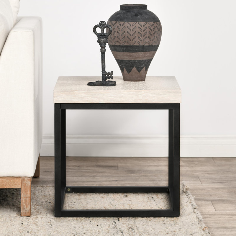 Brayton Square Wood White Wash End Table 