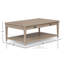Table de cocktail au fini sable avec deux tiroirs de rangement et, en bois massif transitionnel de 47,88 po P x 28,62 po x H 18,57 po