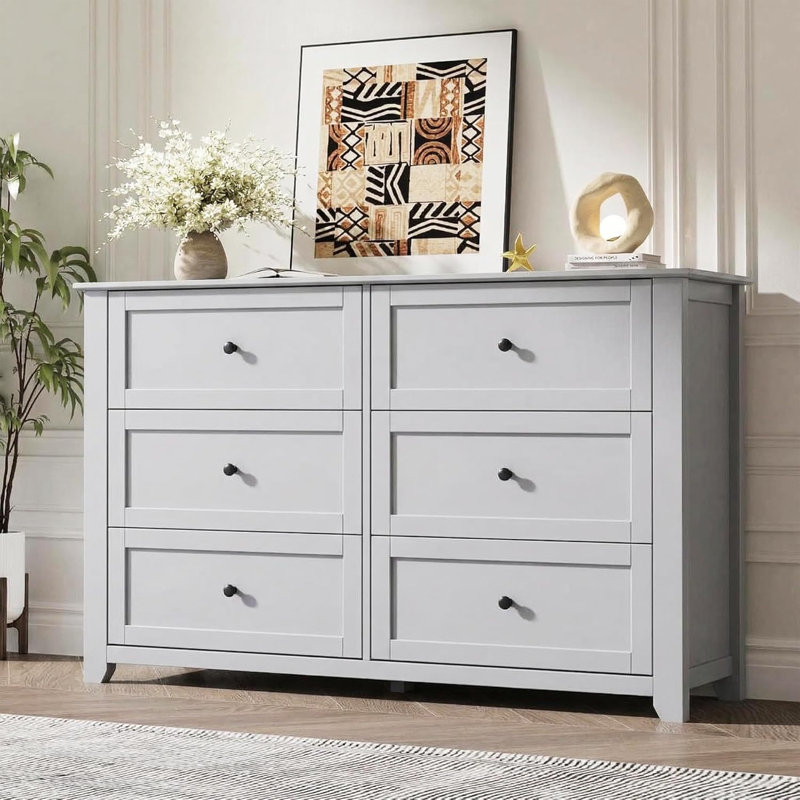 Commode 6 tiroirs Modern, Gris