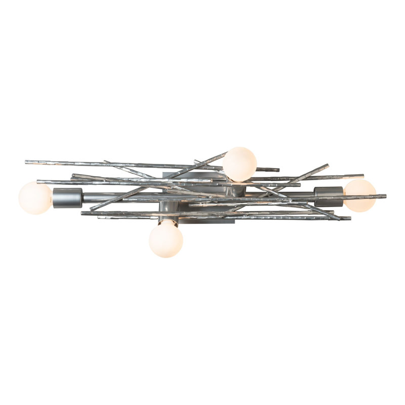 Brindille Steel Armed Sconce, Sterling