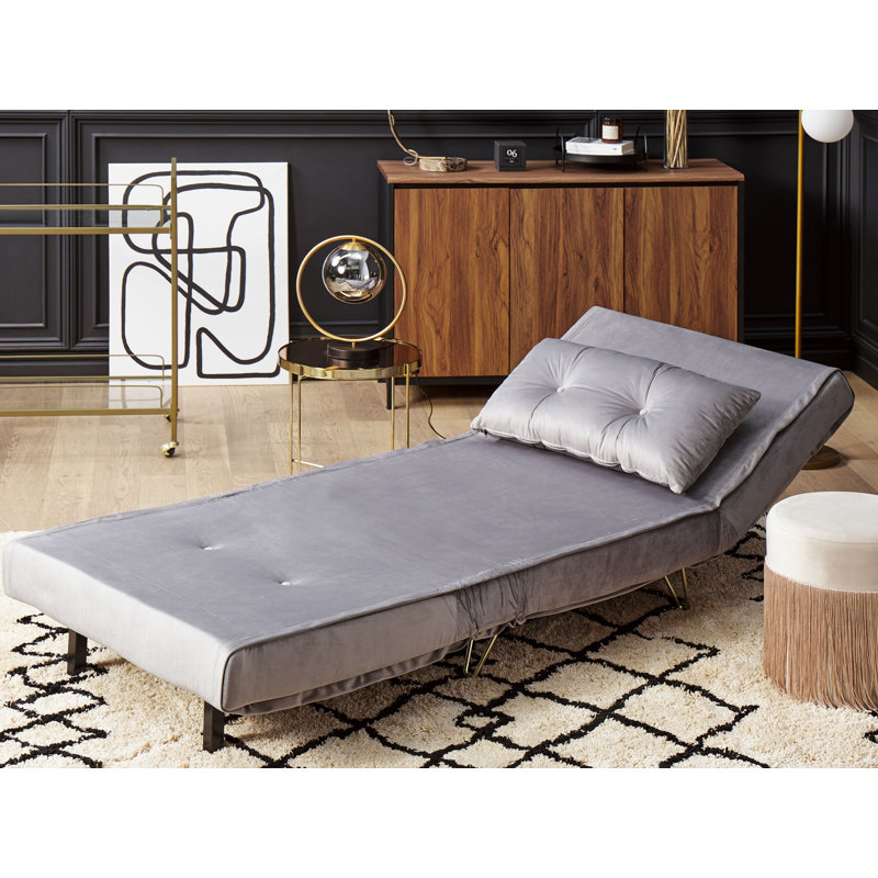 Millar 3 Seater Velvet Sofa Bed, Dark Grey