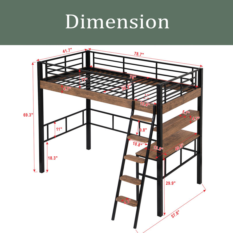Corfu Kids Loft Bed, Twin