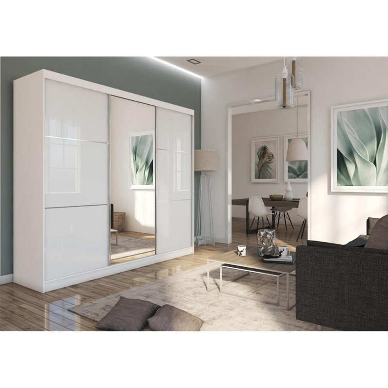 Raminta 3 Door Sliding Wardrobe, White
