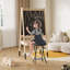Chaise de réception pliante robuste - Portable, métal léger et plastique, capacité de 600 lb, pieds antidérapants, poignée intégrée, tabouret d'invité de bureau sans dossier de 18 pouces - paquet simple noir