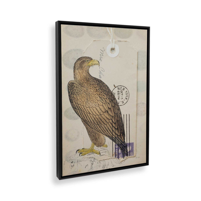 «American Hawk» par Deborah Revell, reproduction d'art, 32 W x 48 H, Black, Framed Canvas