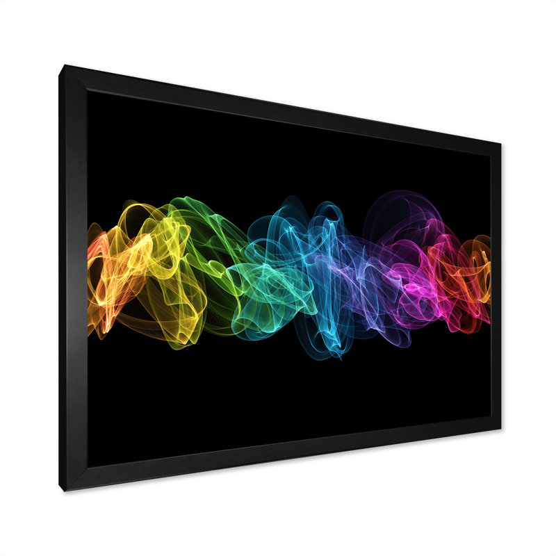 «Colorful Matrix Art II», reproduction sur toile, Cadre d'angle fermé noir, H 8 po x l 12 po x P 1 po