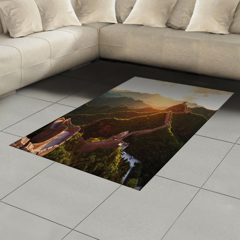 Historical High Density Long Fiber Poly Threads Decorative Area Rug Carpet, Rectangle 4' x 5'8"