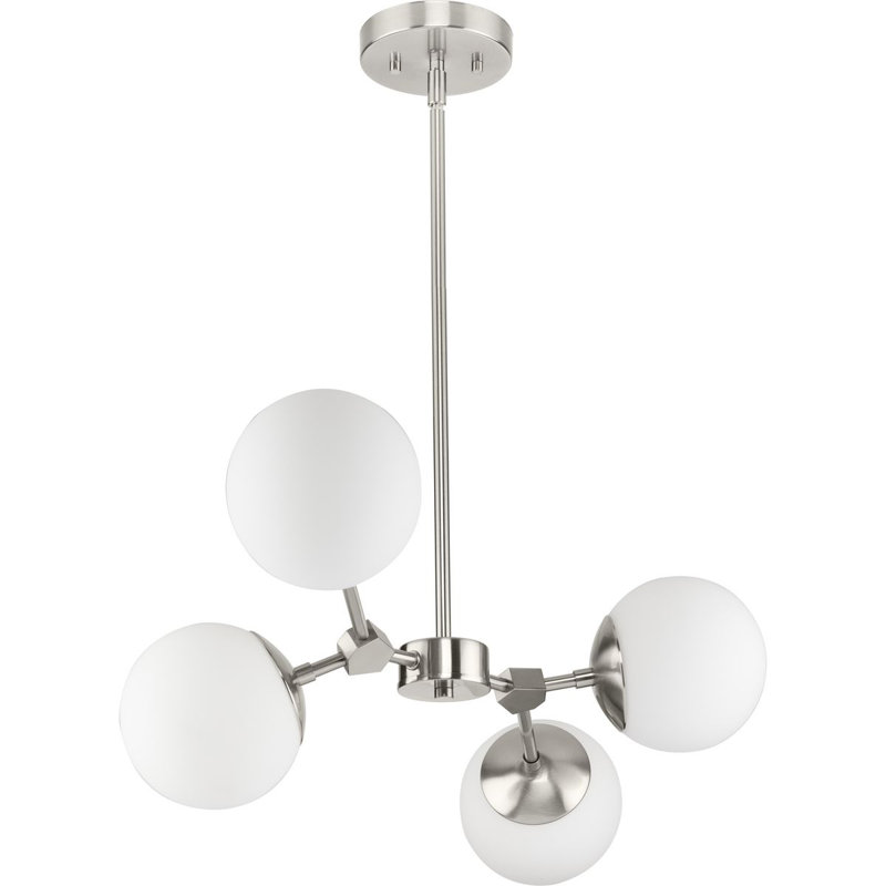Lustre géométrique à 4 lumières Johnaaron, Nickel brossé