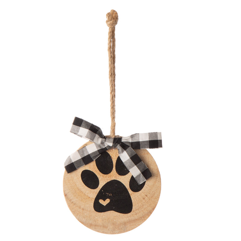 Ornement boule de noël en bois
